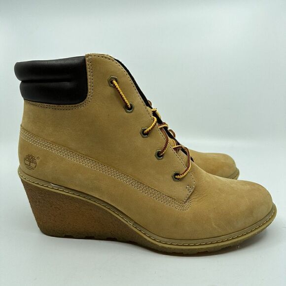 Timberland Earthkeepers Amston Women’s Size 9.5 Brown Wedge Bootie Boots 8251A - Picture 6 of 11